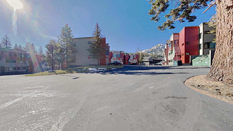 View of Mammoth Mountain, Outside Parking, and Direction to 