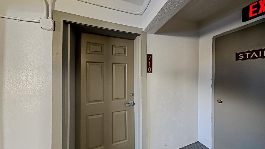 Protected Entry into Condo and Stairway Option Down to Recre