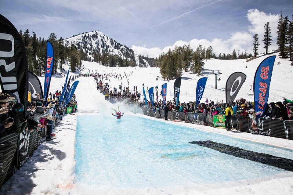 Photo of a person participating at the Mammoth Mountain Pond Skim